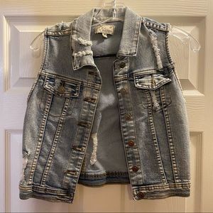 crop jean vest jacket